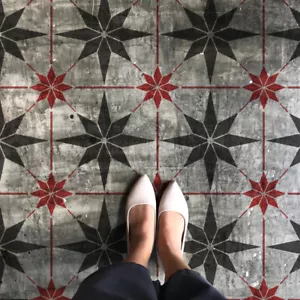 Estrella Azulejo Estarcido, Pintura Imitación Efectos En Suelos Y Paredes, Hogar - Imagen 1 de 5