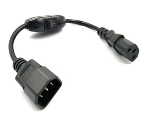 IEC 60320 Cable On/Off Switch C13/C14 Coupler Extension Power Cable - 30cm - Imagen 1 de 1