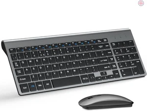 TopMate,Tastiera e mouse wireless ultra sottile, 2.4G Silent Compact USB 2400DPI - Zdjęcie 1 z 6