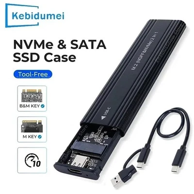 NVMe M.2 SSD Gehäuse 🔌 USB-C 10 Gbit/s, 2230–2280, Aluminium, M/M+B Key - Bild 1 von 4