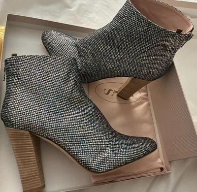 SARAH JESSICA PARKER~ SJP~ BOTAS DE TORNOZELO MINNIE GLITTER~ Tamanho 38.5~ Novas em folha - Imagem 1 de 4