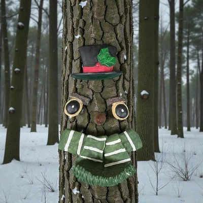 Raro Nantucket Exterior Alimentador de Pájaros Muñeco de Nieve Pesado Poli Resina Árbol de Navidad Caras Foto 1 de 4