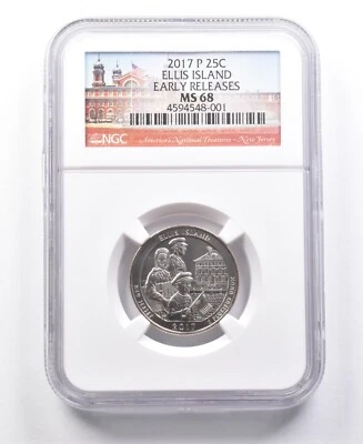 2017-P Washington Quarter Ellis Island Early Releases MS68 NGC *7694 - Image 1 of 3