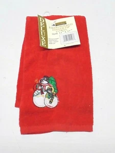 "Toalla de Navidad bordada muñeco de nieve y punta de dedo NUEVA 11"" x 17"  - Imagen 1 de 2