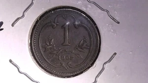 AUSTRIA 1902 1 HELLER UNC BRONZE - Picture 1 of 2