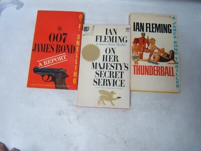 James Bond PB Lot Thunderball A Report On Her Majesty's Secret Service Lot of 3 Foto 1 de 4