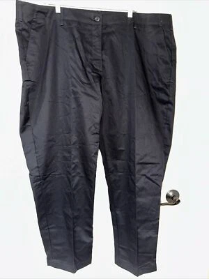 Lands' End Women's 24W Flat Front Slim Leg Chino Pant Black NEW - Image 1 of 4