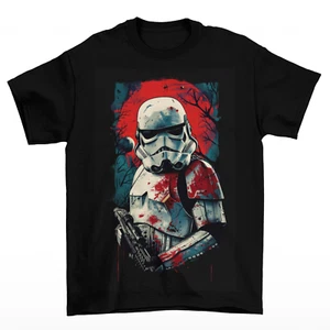 Stormtrooper Bloody T-Shirt Herren Unisex Star Wars Vader Boba Fett Jedi Sith Mond - Bild 1 von 4