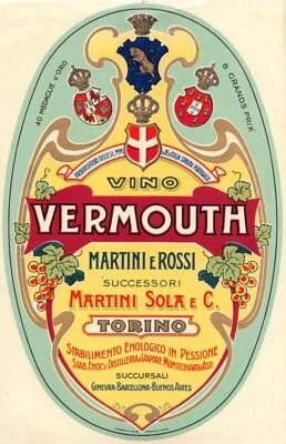 1000 "VINO VERMOUTH - MARTINI & ROSSI - TORINO" ETICH. ORIG. - Immagine 1 di 2