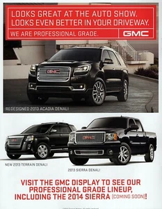GMC Acadia Denali Terrain Sierra 2013 anuncio impreso en color original - Imagen 1 de 1