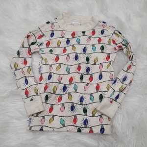 Hanna Andersson Christmas Long Sleeve Holiday Bright Bulbs Knit Shirt Top Kids 4 - Picture 1 of 6