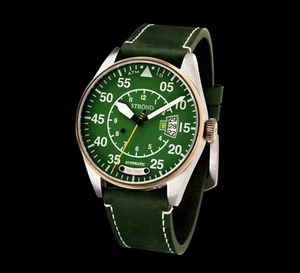 Reloj automático vintage STROND DC-4, esfera verde ejército caja y papeles totalmente nuevos - Imagen 1 de 7