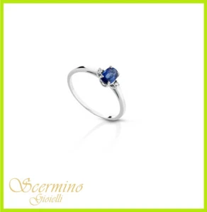 RING AUS 18K WEISSGOLD MIT ECHTEM SAPHIR UND NATÜRLICHEN DIAMANTEN ZERTIFIKAT - Bild 1 von 4