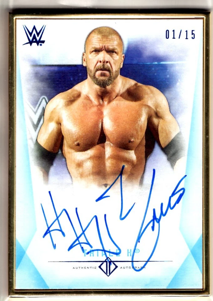 2019 Topps WWE Transcendent Auto TRIPLE H Gold Framed 01/15 AUTOGRAPH Blue HHH - Image 1 of 1