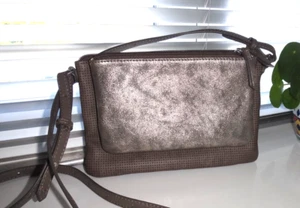 Stella & Dot khaki taupe Kunstleder Bowery vielseitige Gürteltasche Umhängetasche klein - Bild 1 von 14
