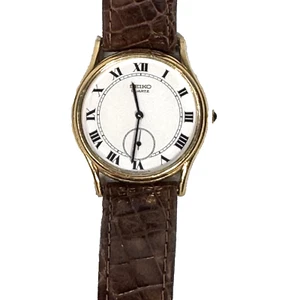 Seiko Mens 2628-0020 Japan Analog Watch Speidel Brown Crocodile Band 18 Read* - Picture 1 of 12