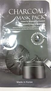 Charcoal mask pack, pore detoxifying cleansing,  deep skin cleanser, 1 use