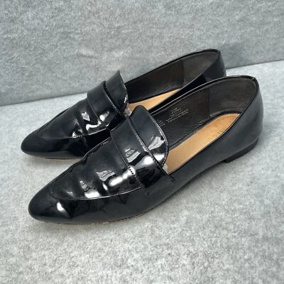 Halogen  Women’s 6.5 M black patent leather Pointed Toe loafers Slip On Flats - Image 1 of 4