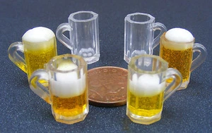 1:12 Scale Plastic Glass + Beer Lager Or Empty Tumdee Dolls House Miniature ML
