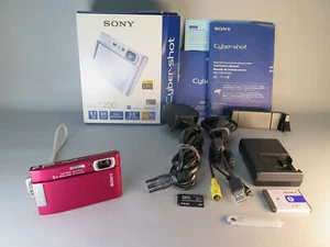 PINK/RED SONY CyberShot SteadyShot DSC-T200 CCD sensor/Touch LCD DIGITAL CAMERA - Picture 1 of 24