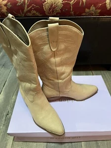 Madden Girl Redford Western Cowboy boots with box in sand color beige size 8.5 - Picture 1 of 7