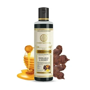 Khadi Natural Hair Growth Cleanser Shikakai Herbal Honey Prevents Damage 210ML - Picture 1 of 5
