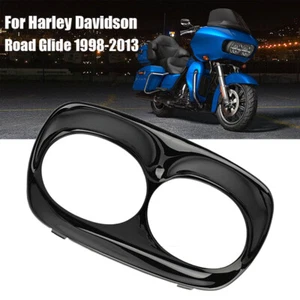Dual Headlamp Headlight Trim Cover Bezel Fairing For Harley Road Glide 1998-2013 - Foto 1 di 8