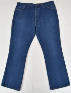 Vintage Rustler Yellow Tab Western Cowboy Workwear Bootcut Blue Jeans 42x32 - Picture 1 of 17