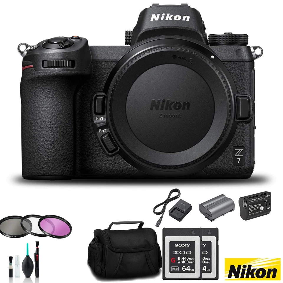 Nikon Z7 Mirrorless FX-Format Digital Camera (Body Only) Bundle 2X 64GB Memory C - Image 1 of 4