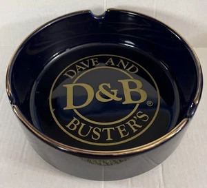 Dave & Buster's Large Cobalt Blue Cigar/Cigarette Ashtray - Picture 1 of 5