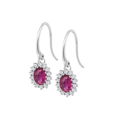 Orecchini Pendenti Donna Lotus Silver LP3459-4/12 In Argento Con Zircone Rosso - Immagine 1 di 3
