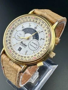 Funktionierende Vintage Audel Mondphase 1990er Perpetual Triple Calendar Herrenuhr E2 - Bild 1 von 10