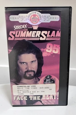 WWF Summerslam 1995 VHS Tape Coliseum Video WWE WCW HTF OOP Rare 3 Hours Wild - Image 1 of 4