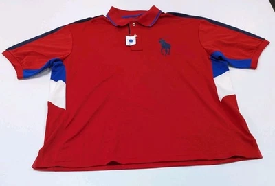 Mens Polo Ralph Lauren Big Pony Short Sleeve Pony Shirt Red Sz XLT Tall - Image 1 of 4