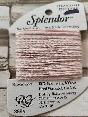 Rainbow Gallery Splendor Baby Pink 884  100% Silk 8 Yards Needlework - Image 1 of 3