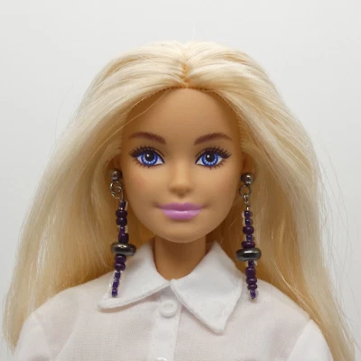 Серьги для куклы Barbie Integrity игрушки фиолетовый бисер падение подвеской мод сосулька - Изображение 1 из 4