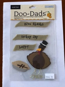 COLORBOK Doo Dads Dimensional Stickers THANKSGIVING Turkey GIVE THANKS New - Picture 1 of 2