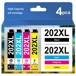 Cartuchos de tinta 4PK 202XL T202 202 XL para impresora Epson WorkForce WF-2860 XP-5100 - Imagen 1 de 6