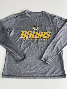 Boston Bruins Hockey Club Men's Long Sleeve Gray T-Shirt - Dri-Fit Size Medium - Picture 1 of 6