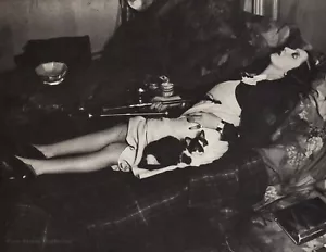 1931/76 Vintage BRASSAI Paris Opium Drug Smoking Pipe Woman & Cat Sleeping Photo - Picture 1 of 1