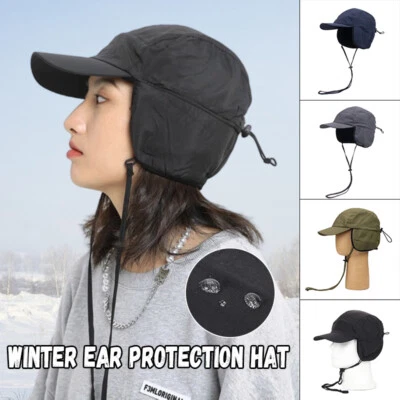 Unisex Winter Hat Waterproof Adjustable Warm Earflaps Hat With Windproof Rope - Image 1 of 4