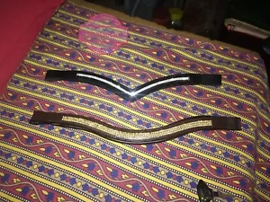 Browband Bling Crystal for English Bridle Indian Genius Leather Black or Brown - Picture 1 of 4