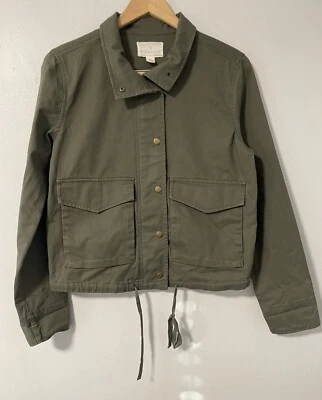 Chaqueta para mujer Caslon Nordstrom verde oliva utilitaria carga militar S Foto 1 de 4