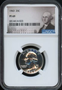 NGC - Washington Quarter - 25c - 1963 - PF-69 - Picture 1 of 2