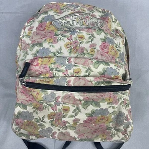 VANS Off The Wall Floral Backpack Bag Womens Tan Red Blue Yellow - Picture 1 of 11