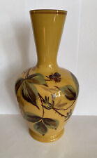 Hand Painted Medium Ceramic Amber Glaze Vases 9.3”/23.5cm Tall