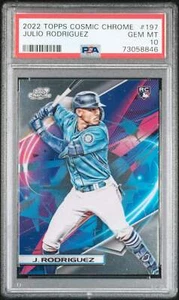 Graded 2022 Topps Cosmic Chrome Julio Rodriguez #197 Rookie Baseball Card PSA 10 - Picture 1 of 2