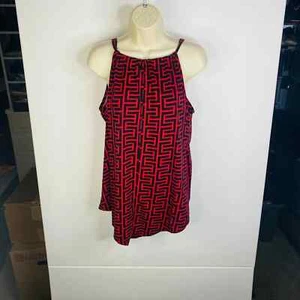 Camisa First Love Para Mujer Talla 1X Laberinto Sin Mangas Cuello Alto Tanque Geométrico Rojo - Imagen 1 de 1