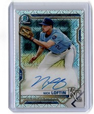 2021 Bowman Chrome Prospect Autographs Mojo Refractor Nick Loftin Auto Kansas