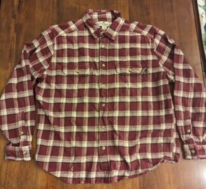 Woolrich camicia uomo taglia XL bordeaux 100% cotone plaid flanella abbottonata  - Foto 1 di 11